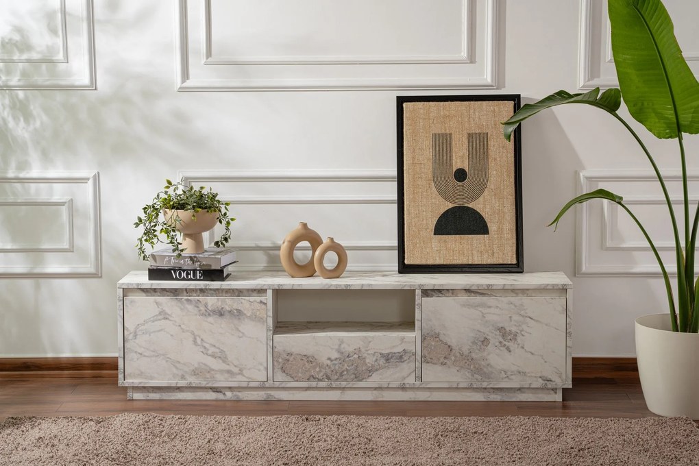 Móvel de TV Vanguard - Mármore Freesia - 160x42x29.5 cm