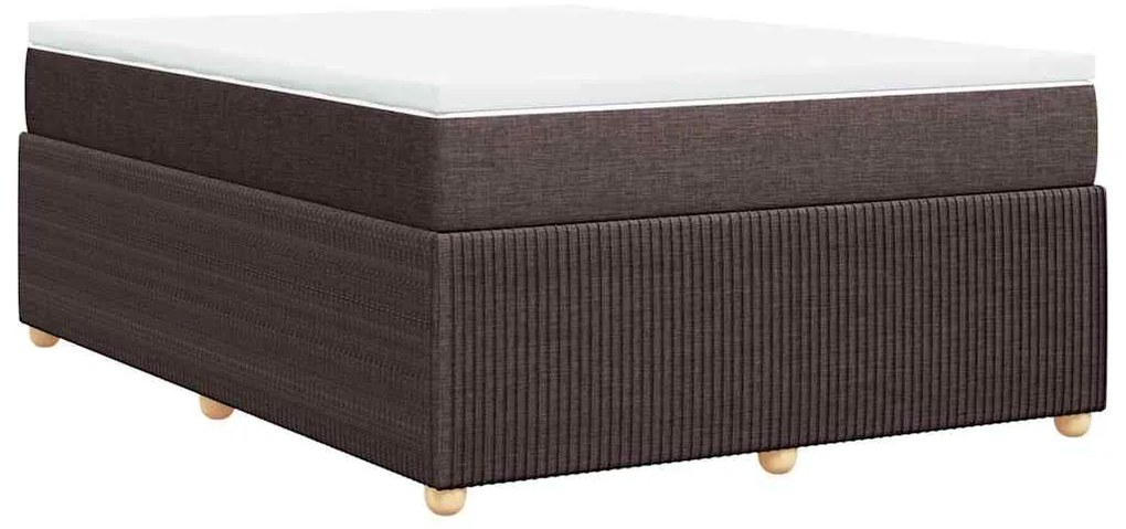 Cama com molas/colchão 140x200 cm tecido castanho-escuro