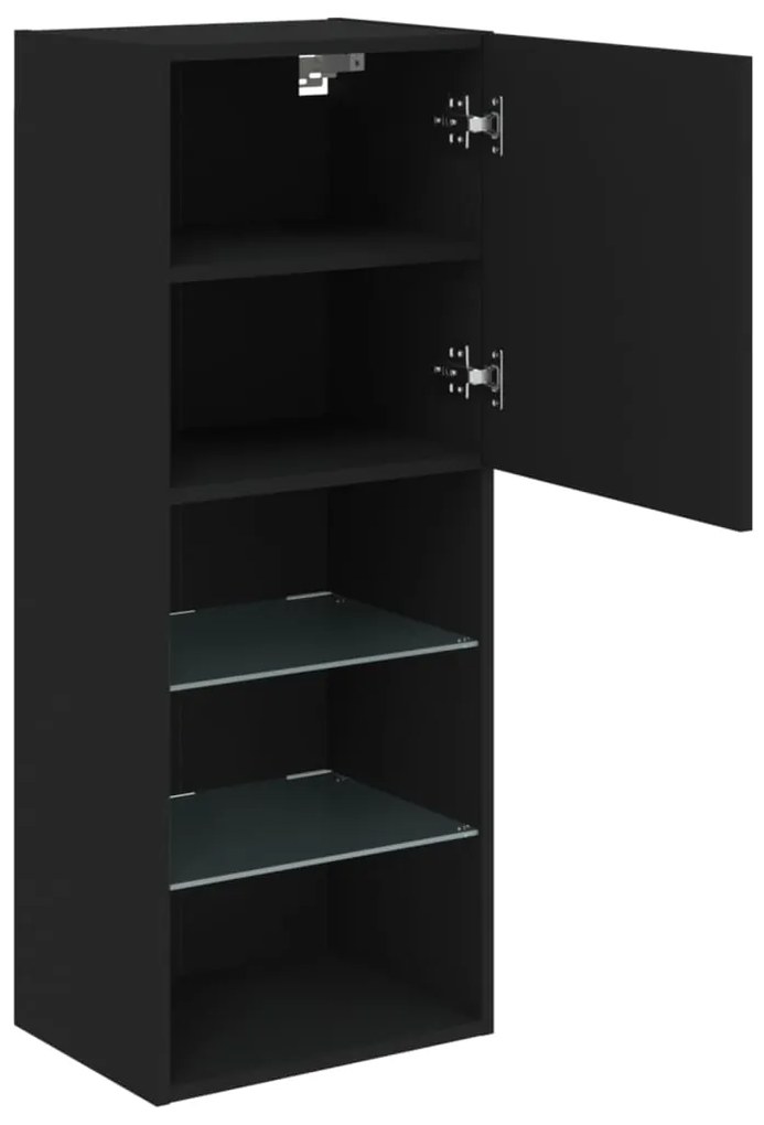 Móvel de TV com luzes LED 40,5x30x102 cm preto