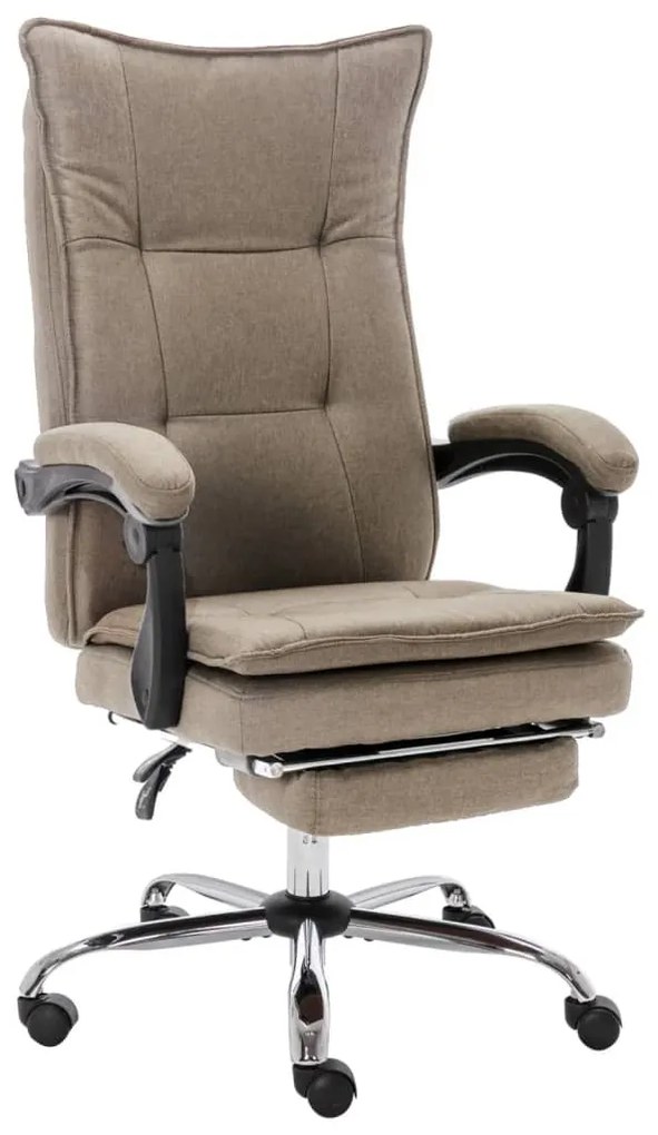 vidaXL Cadeira de escritório tecido cinzento-acastanhado