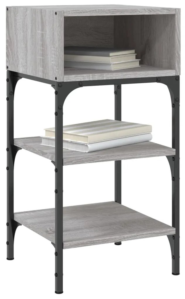 Mesas cabeceira 2pcs 35x34,5x70 cm deriv.madeira cinza sonoma