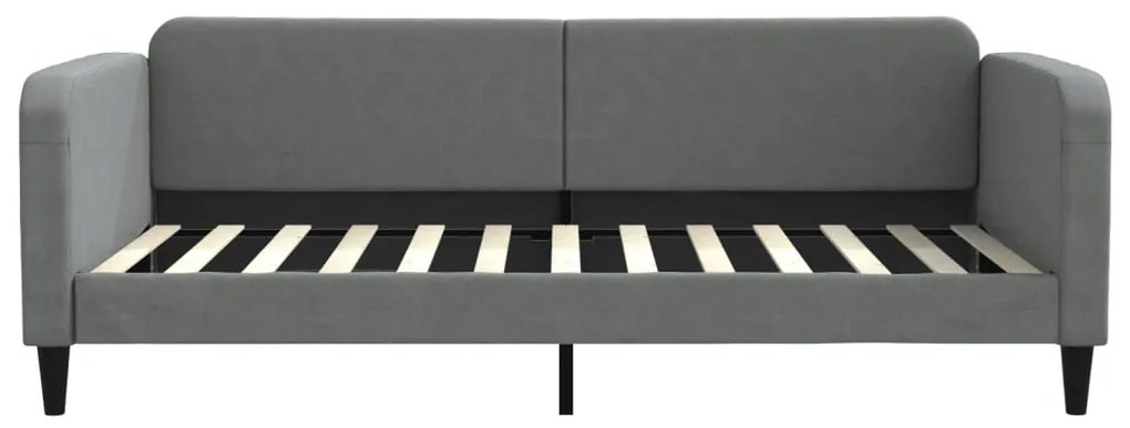 Sofá-cama com colchão 100x200 cm tecido cinzento-escuro