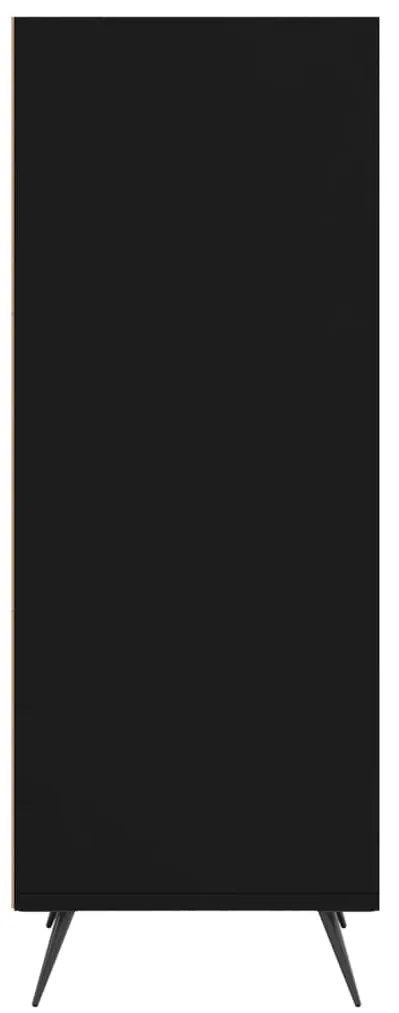 Armário de prateleiras 34,5x32,5x90 cm derivados madeira preto