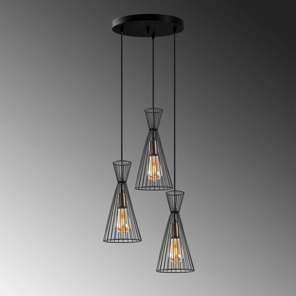 Candeeiro de Teto Teltom – Preto Antigo – 68 x 68 x 125 cm