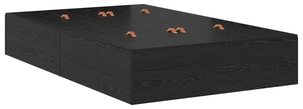 Cama de Armazenamento vidaXL Carvalho Preto 120x200 cm