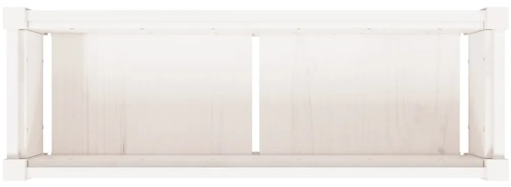 Vaso/floreira de jardim 90x31x31 cm pinho maciço branco