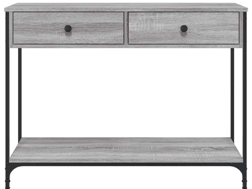 Mesa consola 100x34,5x75cm derivados de madeira cinzento sonoma