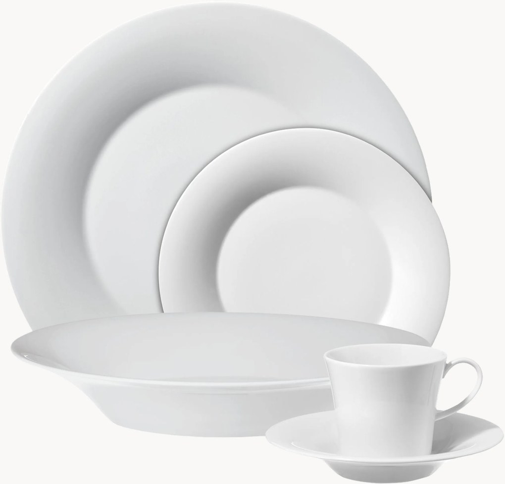 Conjunto de loiça de porcelana artesanal Berlin, 6 pessoas, conjunto de 30