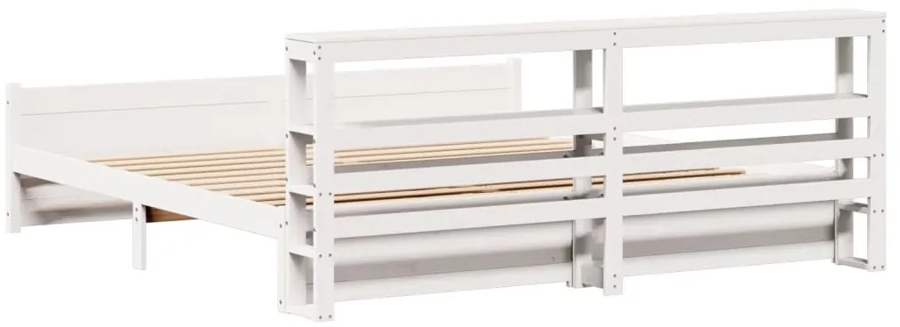 Estrutura de cama c/ cabeceira sem colchão 200x200 cm branco