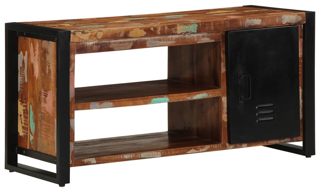 vidaXL Banco de Sapatos Multicolorido 100x40x50 cm Madeira Recuperada