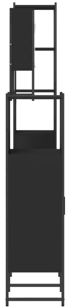 4 pcs conjunto móveis casa de banho derivados de madeira preto