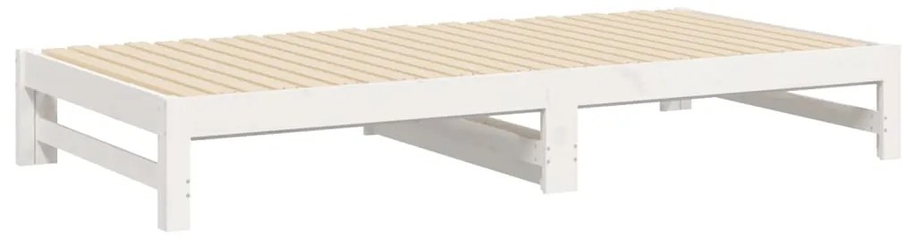 Sofá-cama de puxar 2x(80x200) cm pinho maciço branco