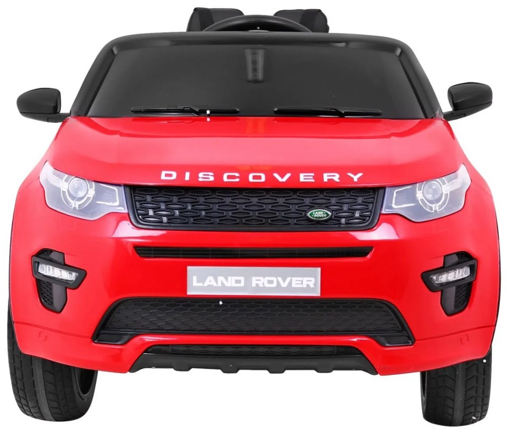 Carro elétrico para Crianças 12V Land Rover Discovery Rodas de EVA, Assento de couro Vermelho