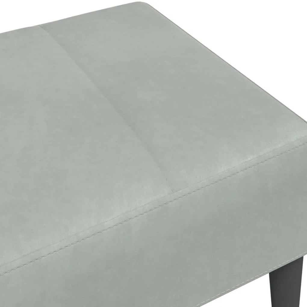 Apoio de pés 77x55x31 cm veludo cinzento-claro