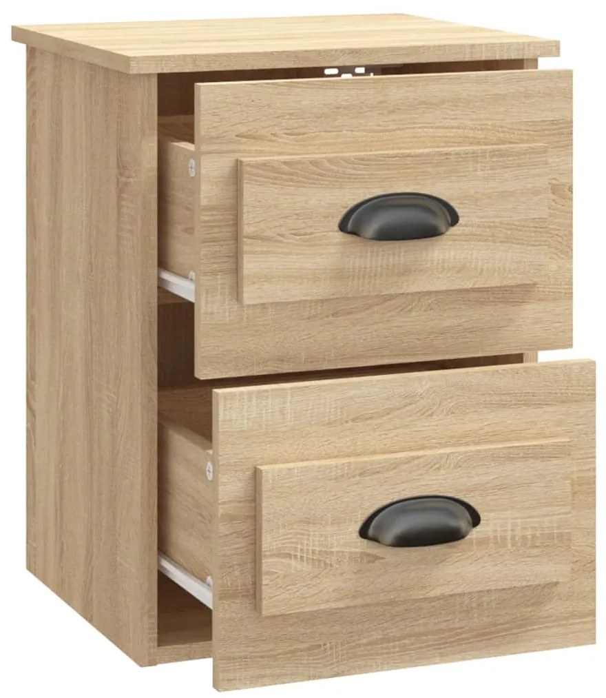 Mesas de cabeceira parede 2 pcs 41,5x36x53 cm carvalho sonoma