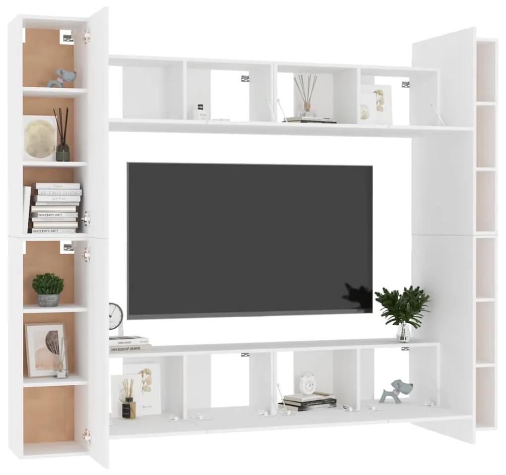 Móvel de TV de Parede Katarina de 8 Módulos - Branco - Design Moderno