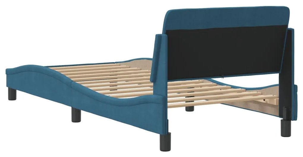 Estrutura de cama com cabeceira 80x200 cm veludo azul