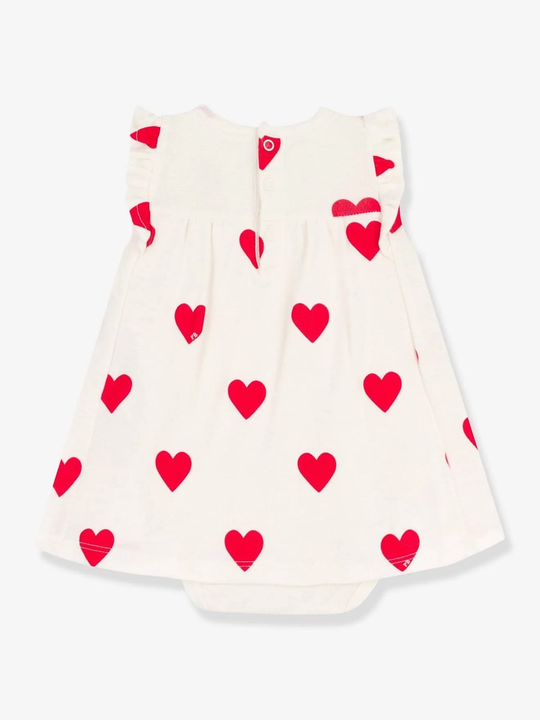 Conjunto vestido + body, em algodão bio, da Petit Bateau branco