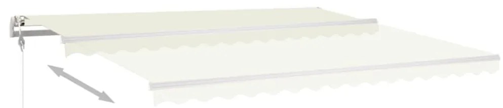 Toldo retrátil manual com postes 4,5x3 m cor creme