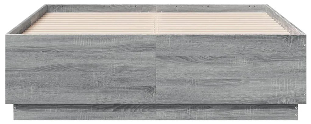 Estrutura cama 140x190 cm derivados de madeira cinzento sonoma