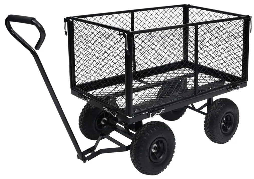 Carrinho de mão para jardim 350 kg preto