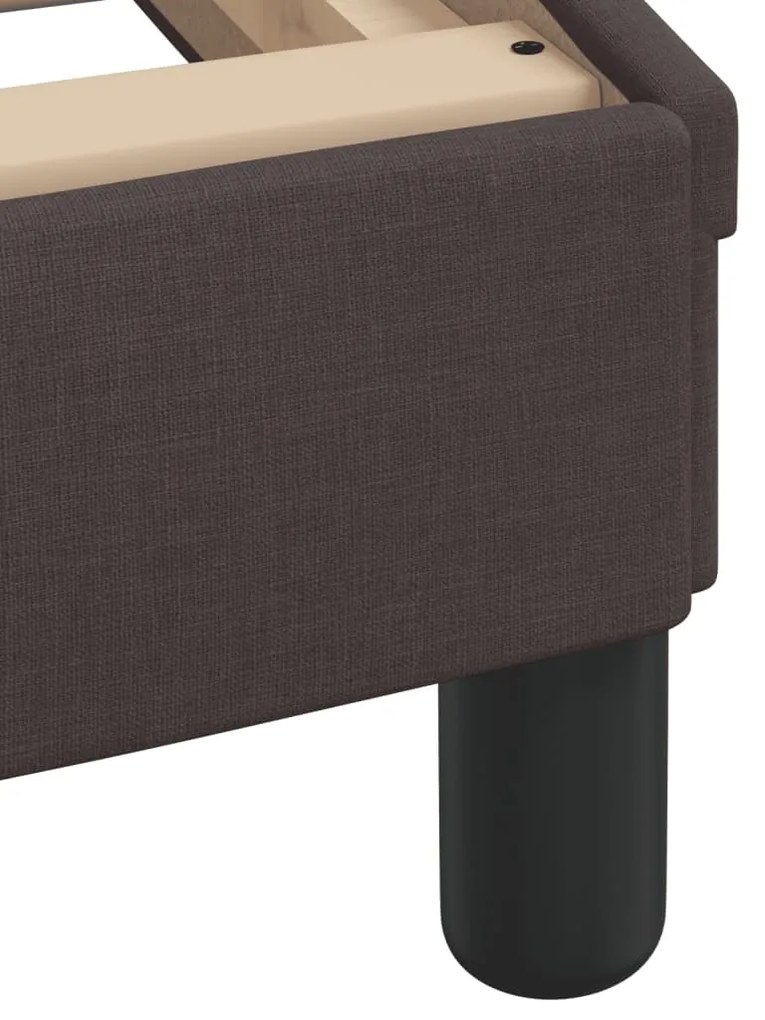 Estrutura de cama sem colchão 90x200 cm tecido castanho-escuro