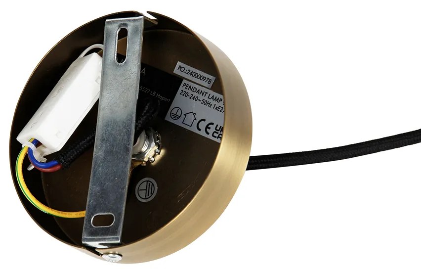 Candeeiro de suspensão moderno bronze com cabo preto - Combi 1 Moderno