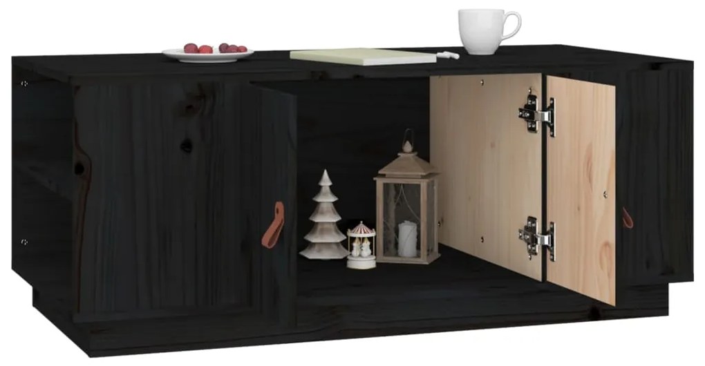 Mesa de centro 100x50x41 cm pinho maciço preto