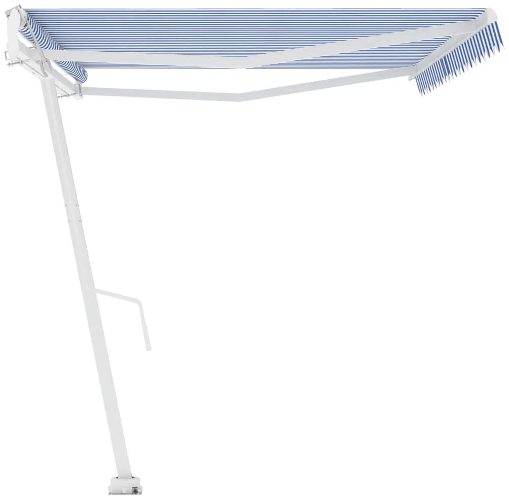 Toldo automático independente 500x300 cm azul e branco