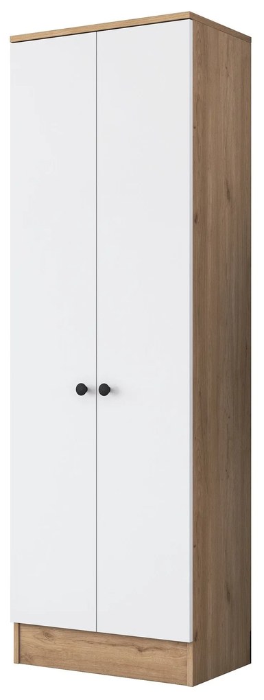 Roupeiro P6 – Nogueira e Branco – 59,8x182,8x37,5 cm