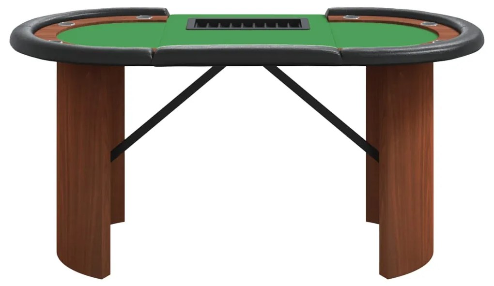 Mesa poker 10 jogadores c/ tabuleiro fichas 160x80x75 cm verde