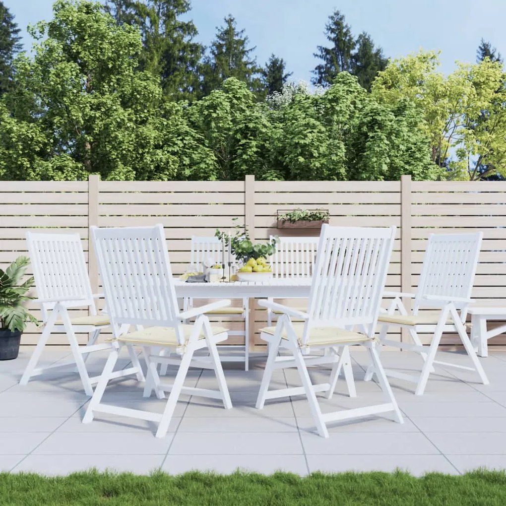 314043 vidaXL Almofadões p/ cadeiras de jardim 6 pcs tecido oxford creme