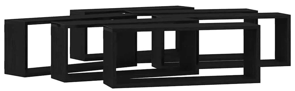 Estantes de Parede vidaXL 6 pcs Carvalho Preto 60x15x23 cm Madeira Eng