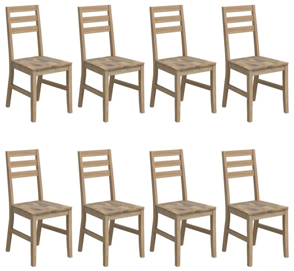 Cadeiras de jantar 8 pcs madeira de acácia maciça