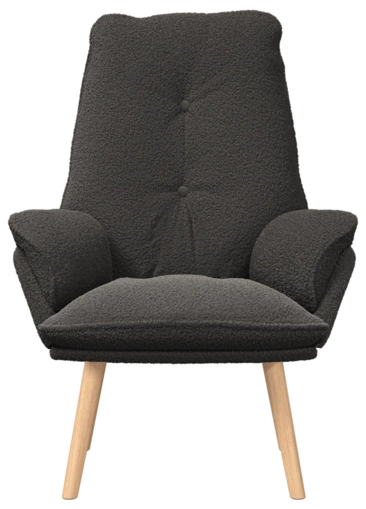 Poltrona Relaxante Cinza Escuro com Tecido Encantador de Lã