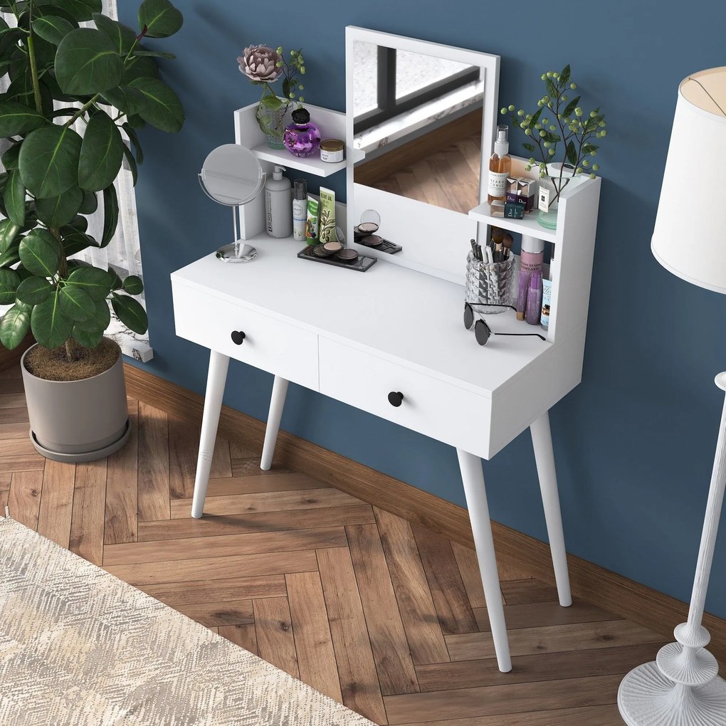 Mesa de Maquilhagem BJ102 – Branco – 103x111,8x40 cm