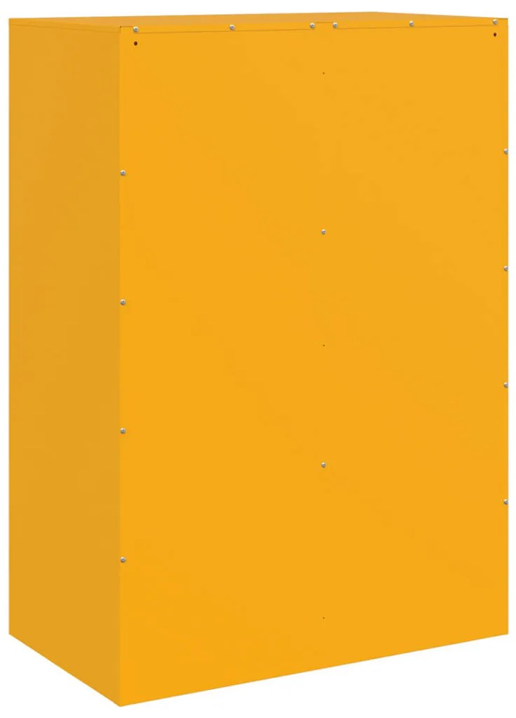 Aparador alto 67x39x95 cm aço amarelo mostarda