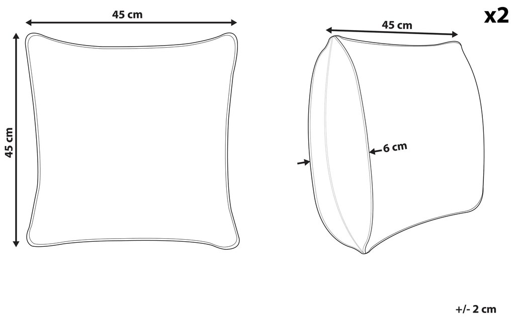 Conjunto de 2 almofadas decorativas brancas com estampa de ananás 45 x 45 cm YASMIN Beliani