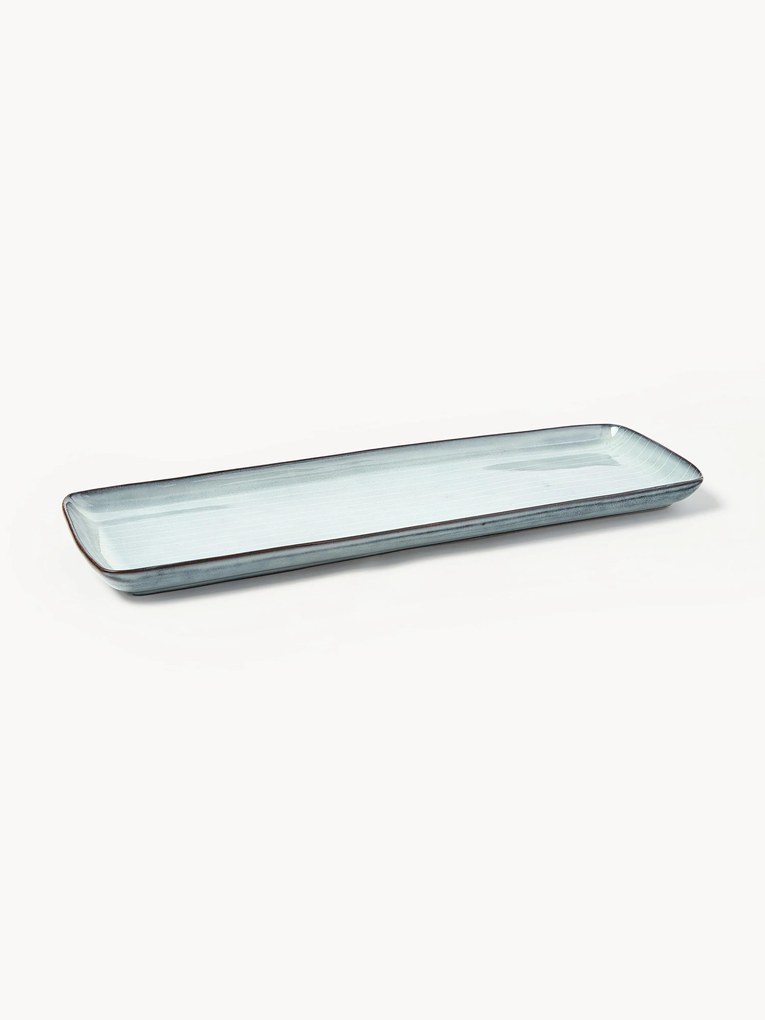 Handmade Serving Plate Nordic Sea, L 35 cm