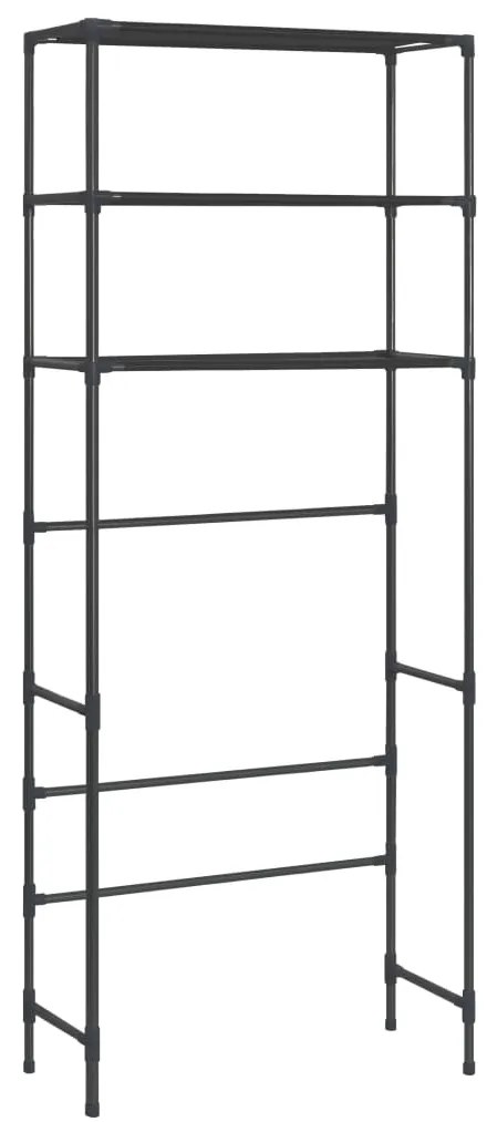Estante de 3 prateleiras para lavandaria 69x28x169 cm preto