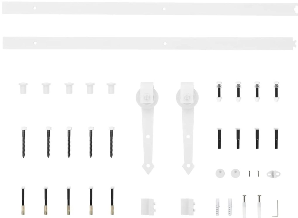 Porta Deslizante vidaXL com Conjunto de Ferragens 93x211 cm Madeira Só