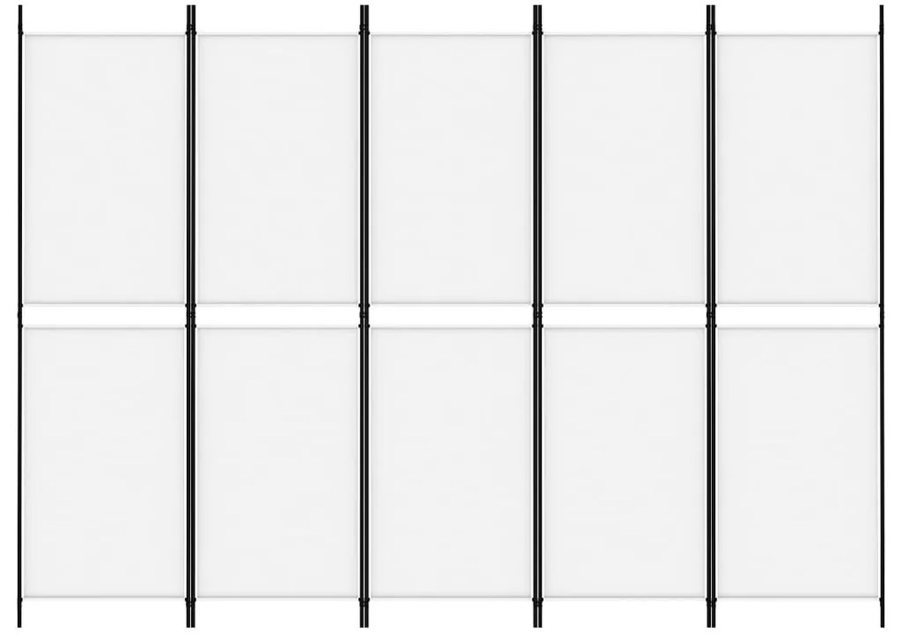 Biombo/divisória com 5 painéis 250x180 cm tecido branco