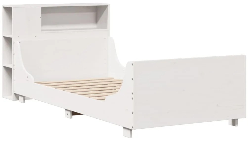 Cama sem colchão 100x200 cm madeira de pinho maciça branco