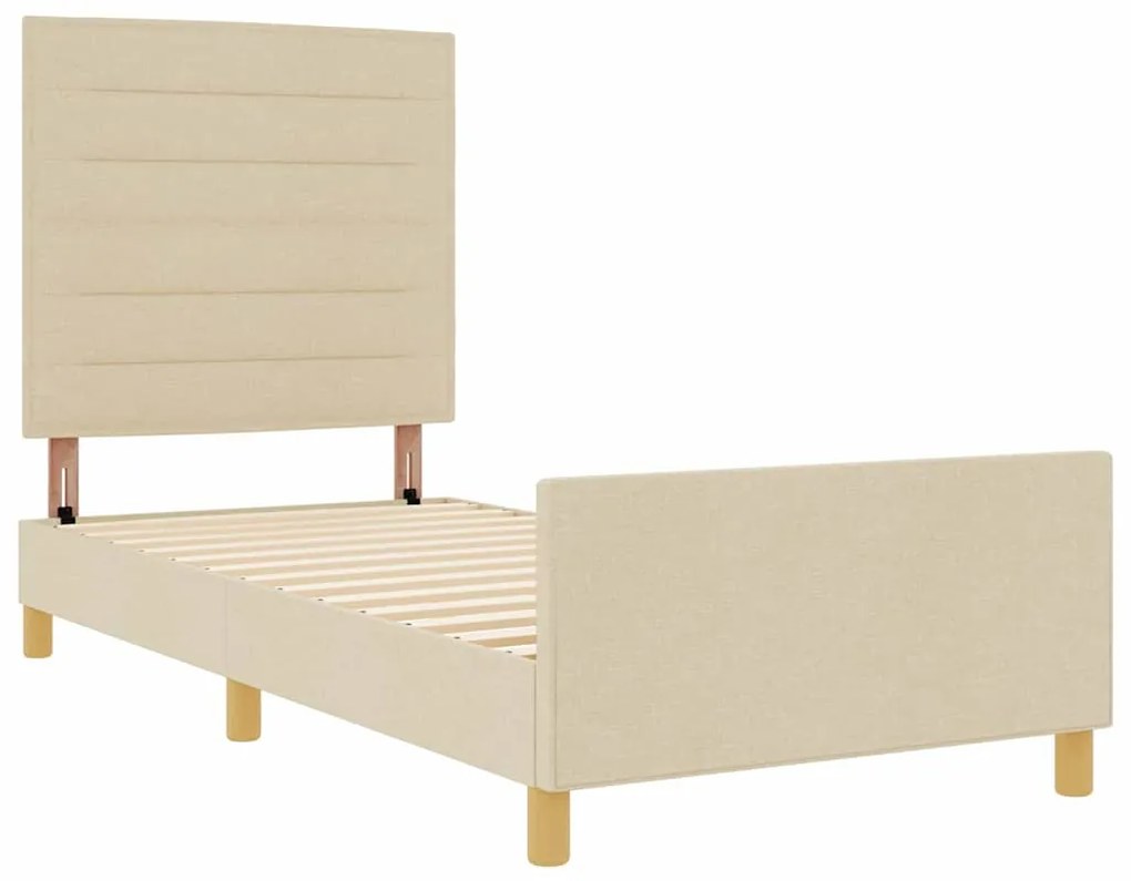 Cama de tecido creme vidaXL 100x200 cm