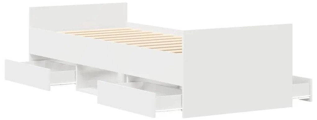 Estrutura de cama c/ painéis cabeceira e pés 100x200 cm branco