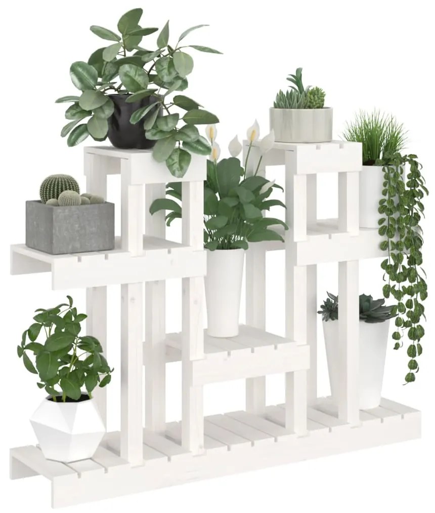 Suporte para plantas 104,5x25x77,5 cm pinho maciço branco