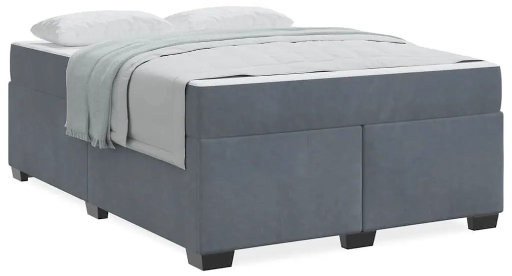Estrutura de cama com colchão Cinzento escuro 140 x 200 cm