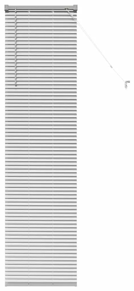 Persiana de Janela com cortinas Manual Prata 80 x 130 cm Alumínio