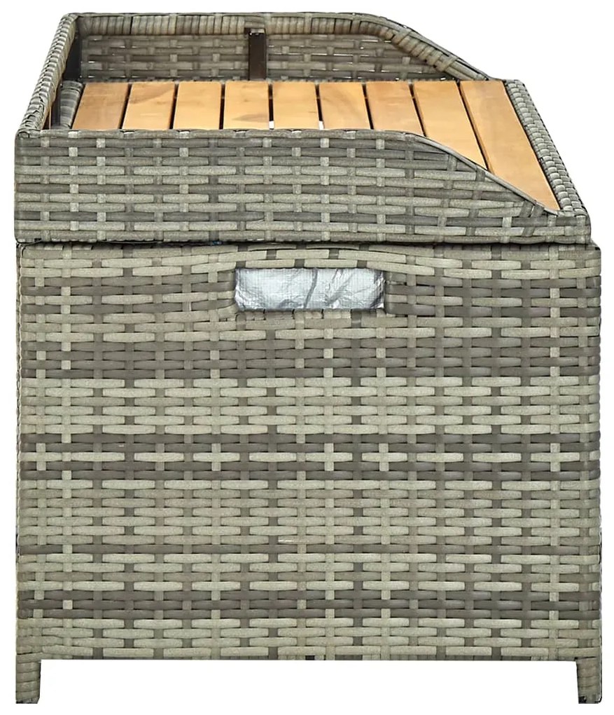 Banco de jardim c/ arrumação 120 cm vime PE cinzento
