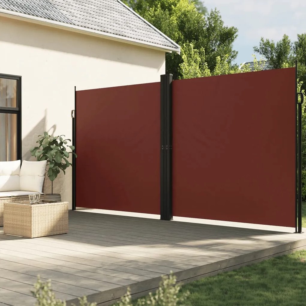 Toldo lateral retrátil 220x1200 cm castanho